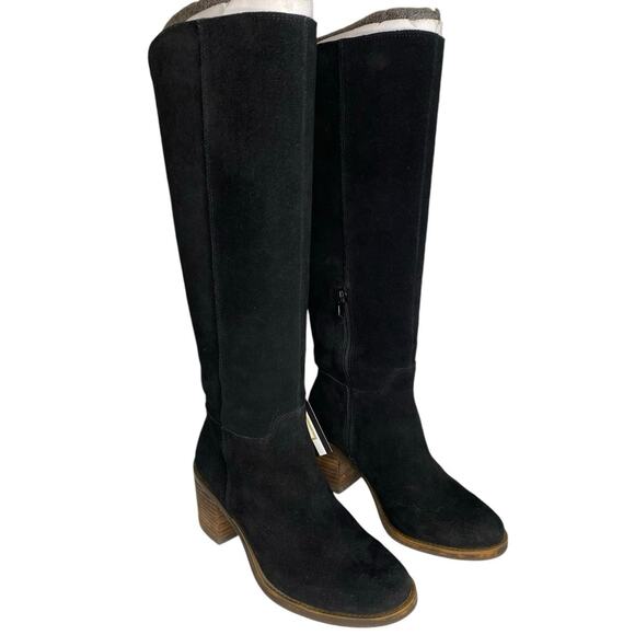 LUCKY BRAND KNEE HEIGHT SUEDE BOOTS SHOES BLACK TONE WOMEN'S SIZE 7 - Picture 3 of 9
